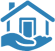 icon of a hand holding a home
